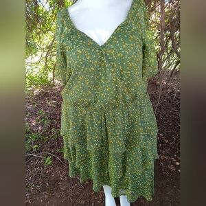 Floral Green Dress